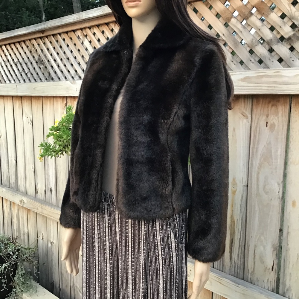 FAUX MINK DARK BROWN BEAUTIFUL ANN TAYLOR - Picture 8 of 15